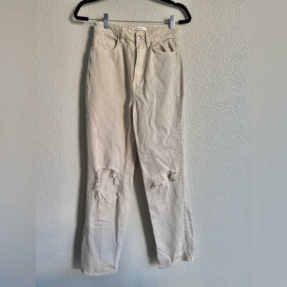 Pacsun 90s boyfriend distressed Women's grey Cream Jeans size 26